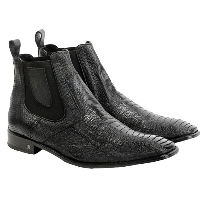 Vestigium Ostrich Leg Chelsea Boots Black