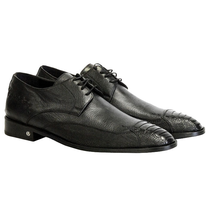 Vestigium Ostrich Leg Oxford Shoes Black