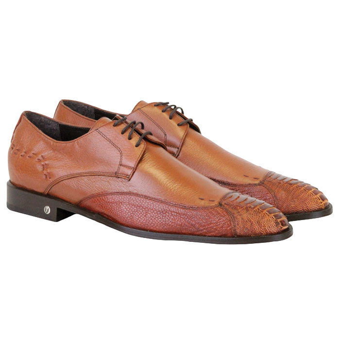 Vestigium Ostrich Leg Oxford Shoes Cognac