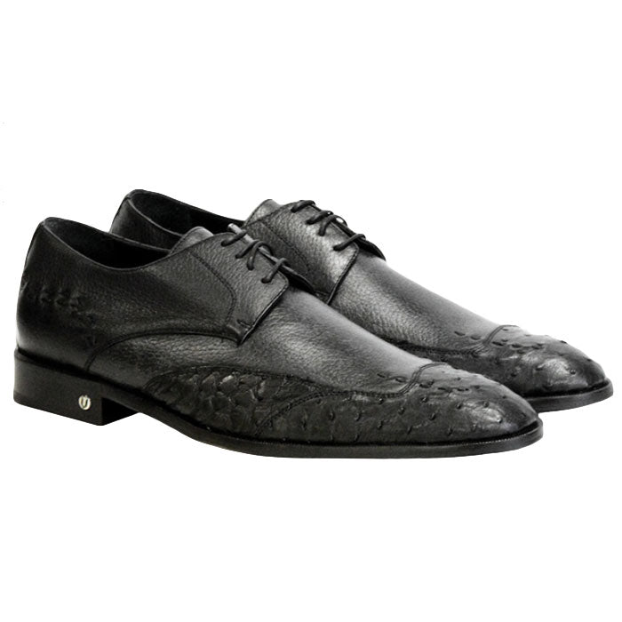Vestigium Ostrich Oxford Shoes Black