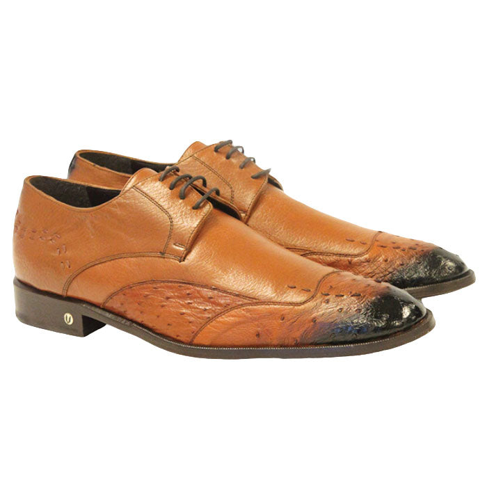 Vestigium Ostrich Oxford Shoes Faded Cognac