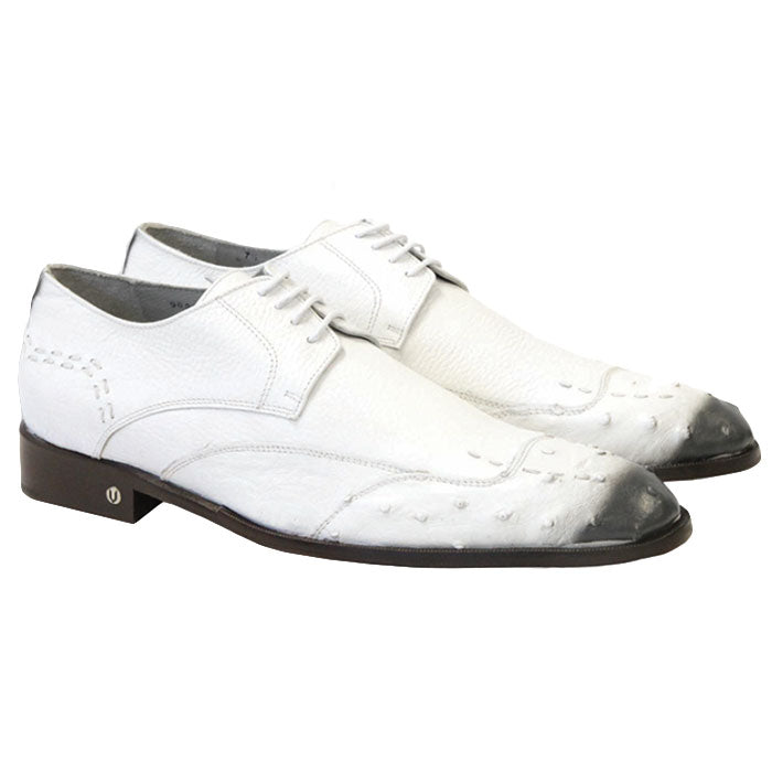 Vestigium Ostrich Oxford Shoes Faded White
