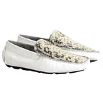 Vestigium Python Driving Loafers Natural White