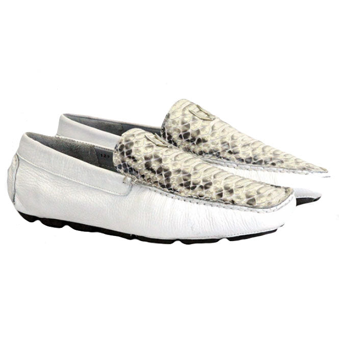 Vestigium Python Driving Loafers Natural White