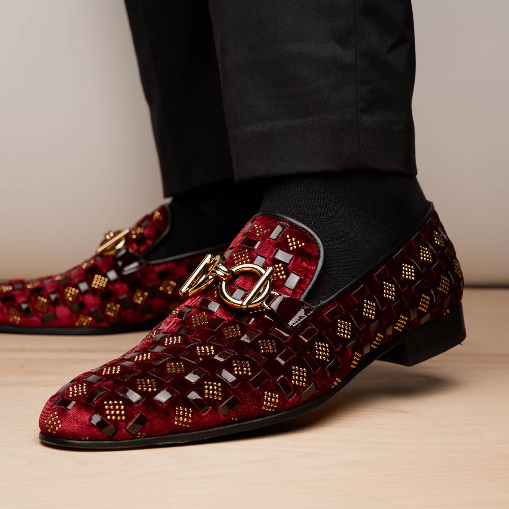 Vinci Leather Bit Dress Loafer Burgundy