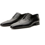 Vinci Leather Alabama Black Wingtip Oxford Shoe (11256)