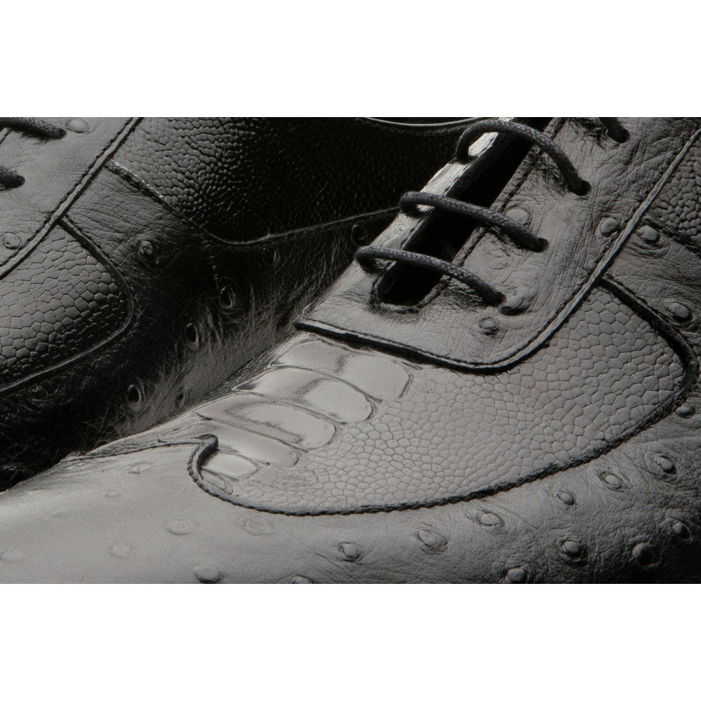 Vinci Leather Alabama Black Wingtip Oxford Shoe (11256)