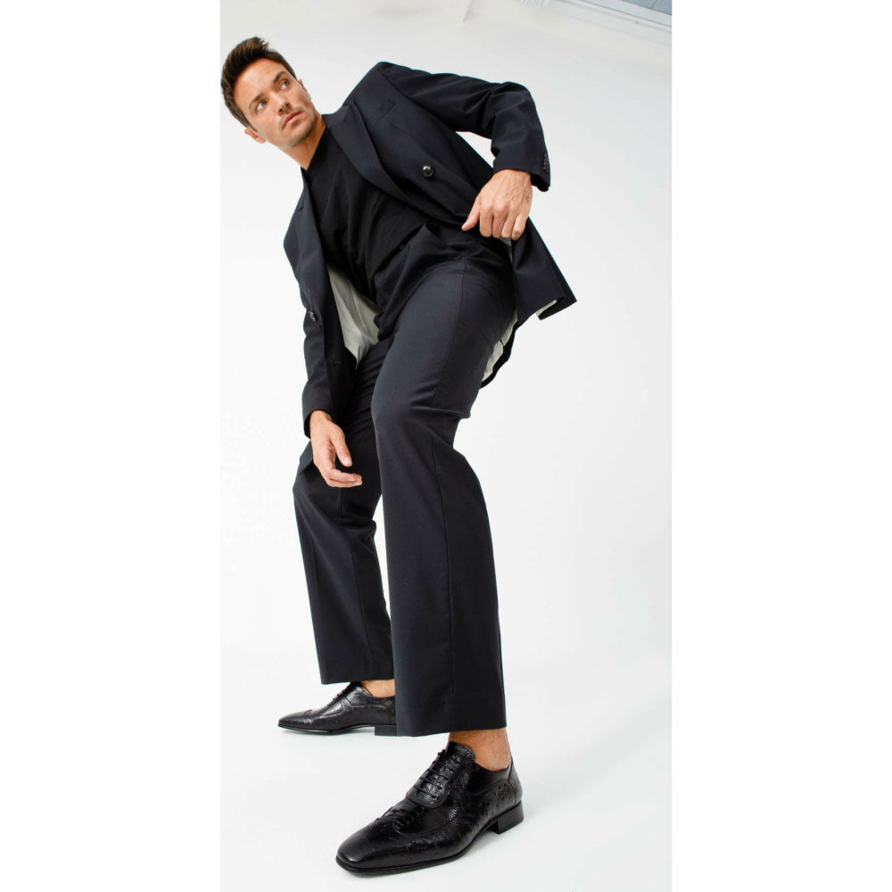 Vinci Leather Alabama Black Wingtip Oxford Shoe (11256)