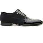 Vinci Leather Colombo Black Cap Toe Oxford Shoe (8005)