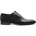 Vinci Leather Colombo Black Cap Toe Oxford Shoe (8005)
