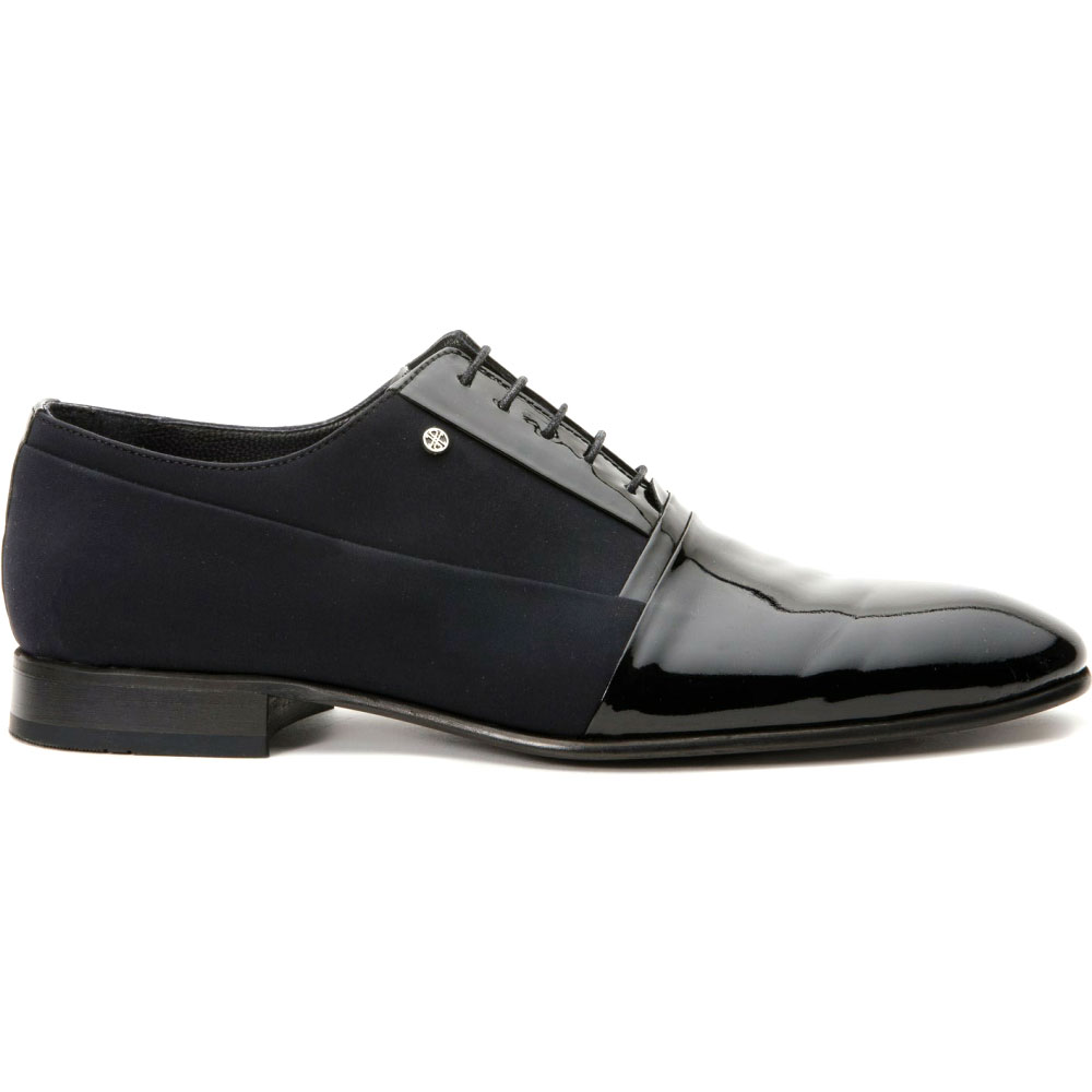Vinci Leather Colombo Black Cap Toe Oxford Shoe (8005)