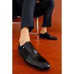 Vinci Leather Colombo Black Cap Toe Oxford Shoe (8005)