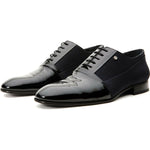 Vinci Leather Colombo Black Cap Toe Oxford Shoe (8005)