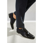 Vinci Leather Colombo Black Cap Toe Oxford Shoe (8005)