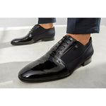 Vinci Leather Colombo Black Cap Toe Oxford Shoe (8005)