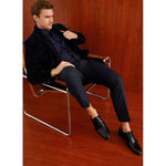 Vinci Leather Colombo Black Cap Toe Oxford Shoe (8005)