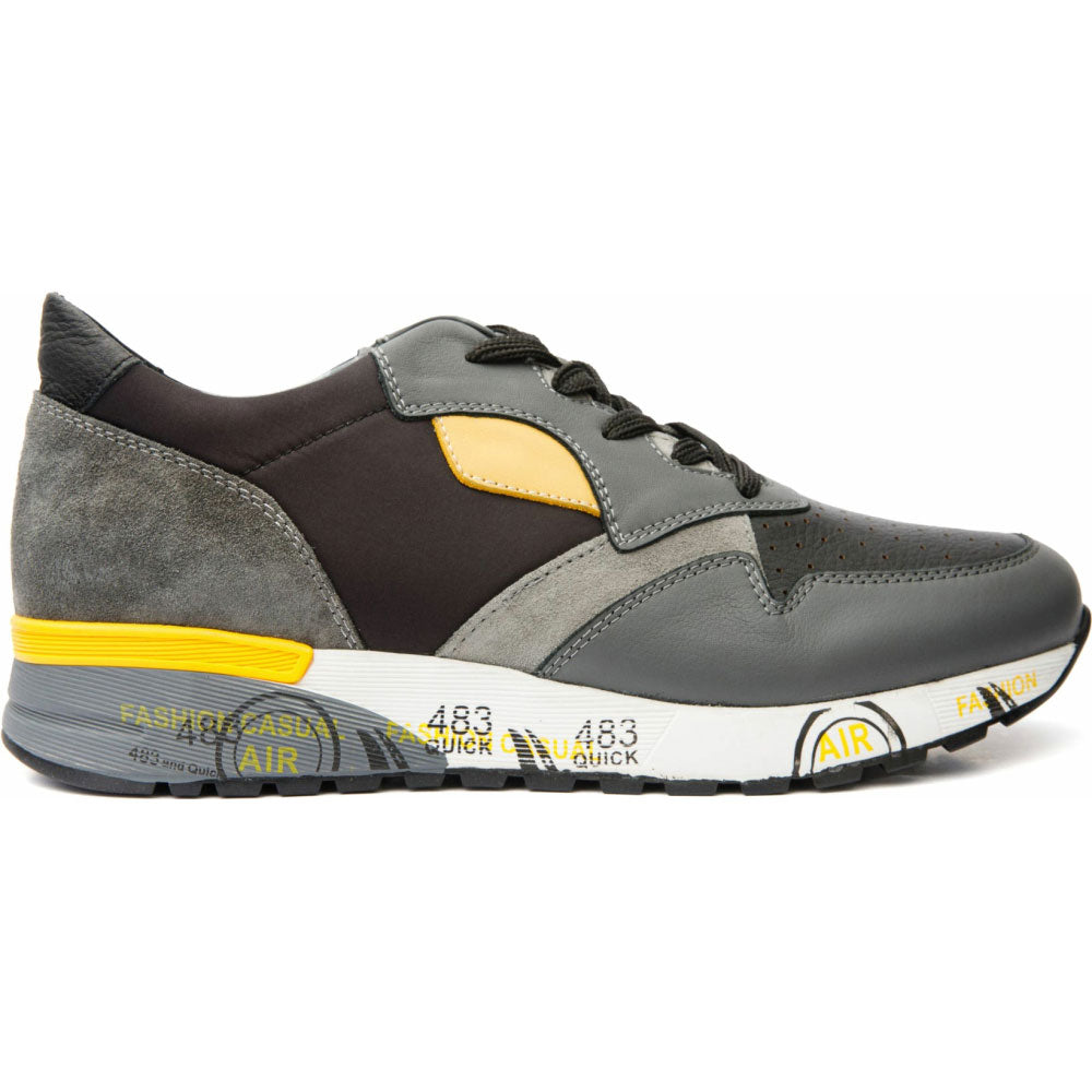Vinci Leather Missouri Grey Leather Sneaker (15115)