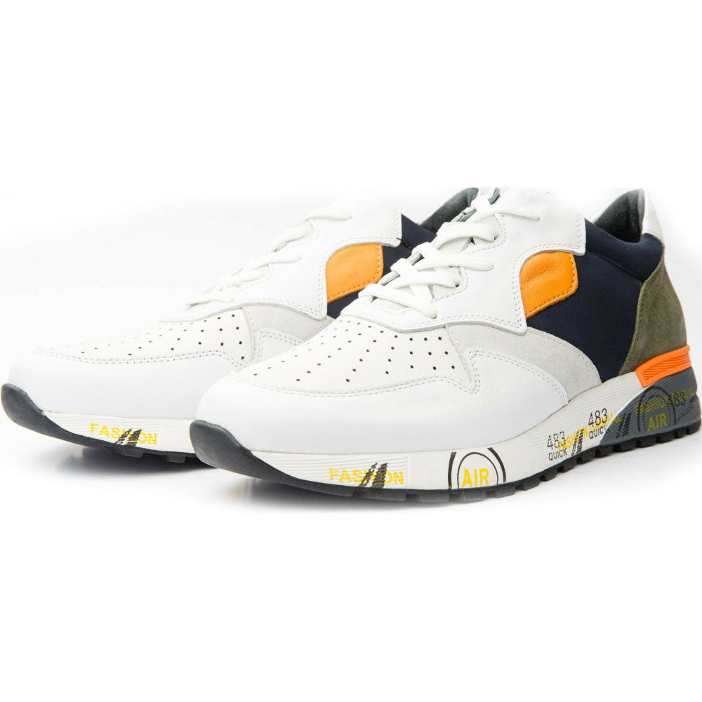 Vinci Leather Missouri White Leather Sneaker (15115)