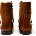 Vinci Leather Preston Cognac Leather / Suede Double Monk Strap Ankle Boot (C-9058)