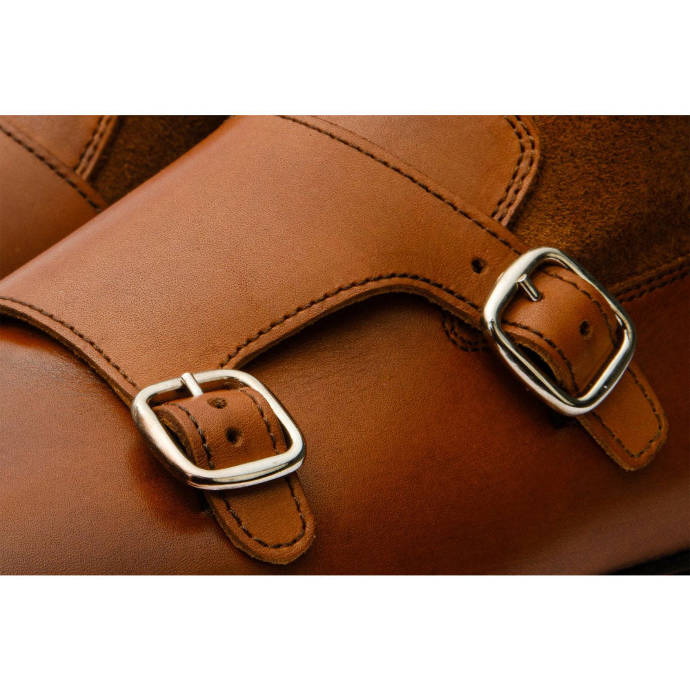 Vinci Leather Preston Cognac Leather / Suede Double Monk Strap Ankle Boot (C-9058)
