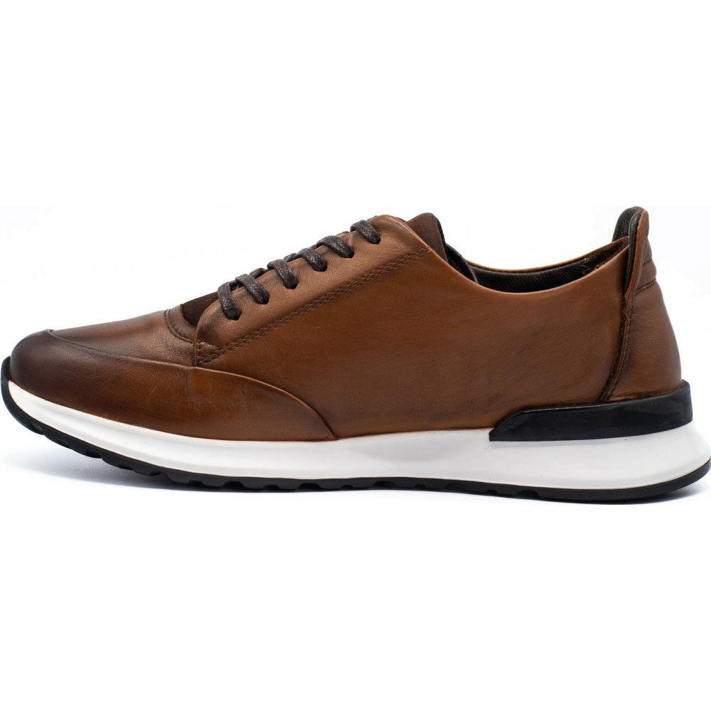 Vinci Leather San Salvador Brown Leather Sneaker (11177)