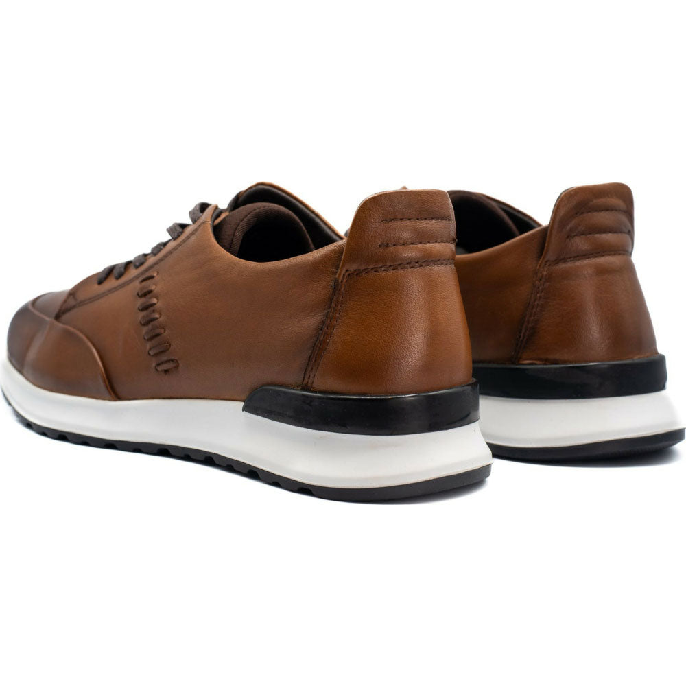 Vinci Leather San Salvador Brown Leather Sneaker (11177)