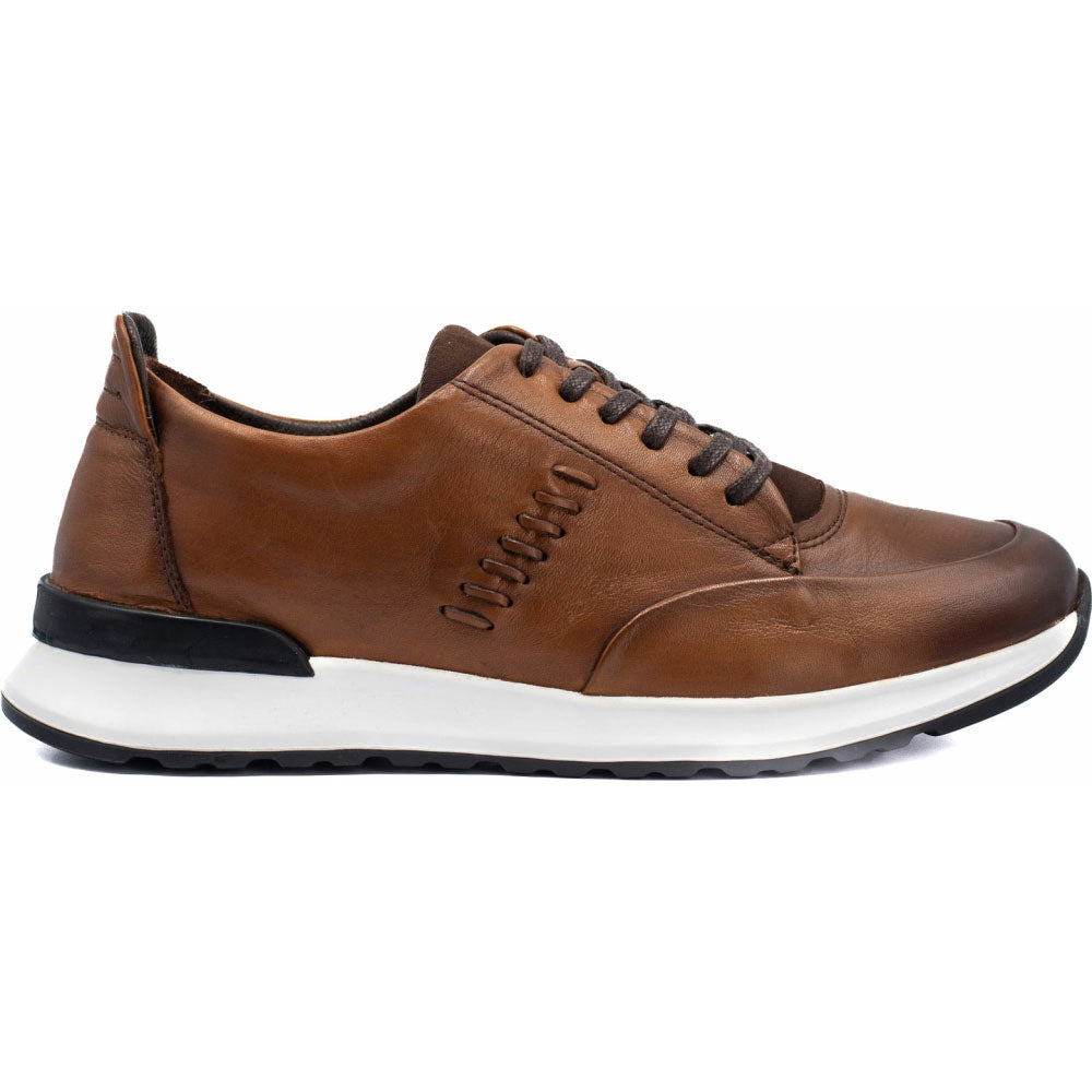 Vinci Leather San Salvador Brown Leather Sneaker (11177)