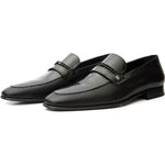 Vinci Leather The Acerra Black Leather Loafer Shoe (2034)