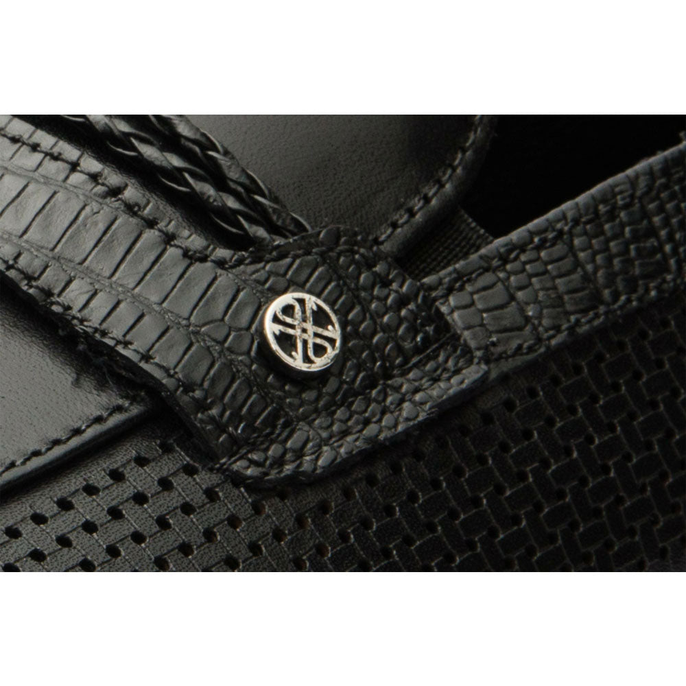 Vinci Leather The Acerra Black Leather Loafer Shoe (2034)