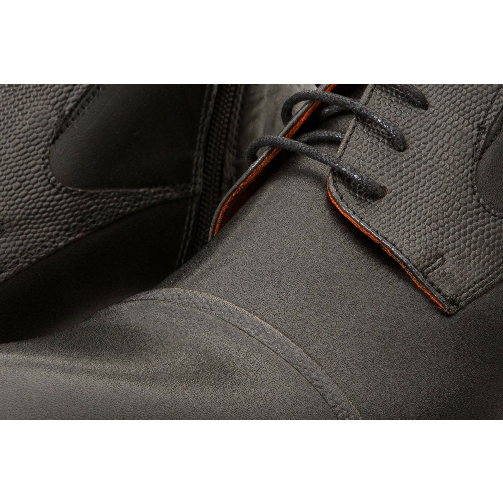 Vinci Leather The Albury Black Cap-toe Derby Lace-up Boot With A Zipper (X-3666)