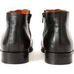 Vinci Leather The Albury Black Cap-toe Derby Lace-up Boot With A Zipper (X-3666)