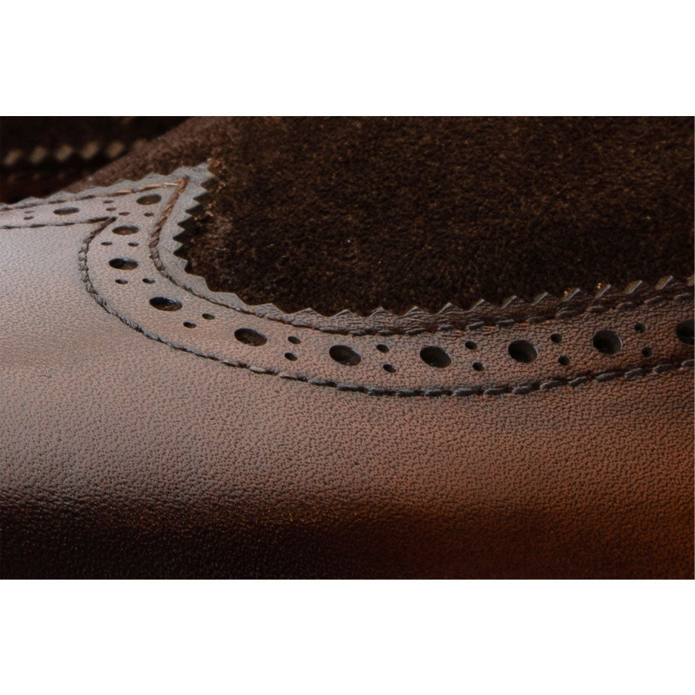 Vinci Leather The Albus Brown Leather / Suede Double Strap Monk Brogue Boot (X-559 (549-113))