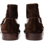 Vinci Leather The Albus Brown Leather / Suede Double Strap Monk Brogue Boot (X-559 (549-113))