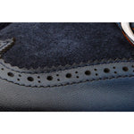 Vinci Leather The Albus Navy Leather / Suede Double Strap Monk Brogue Boot (X-559 (549-12))
