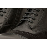 Vinci Leather The Anderson Black Leather / Suede Brogue Lace-up Boot With A Zipper (14559)