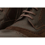 Vinci Leather The Anderson Brown Leather / Suede Brogue Lace-up Boot With A Zipper (14559)