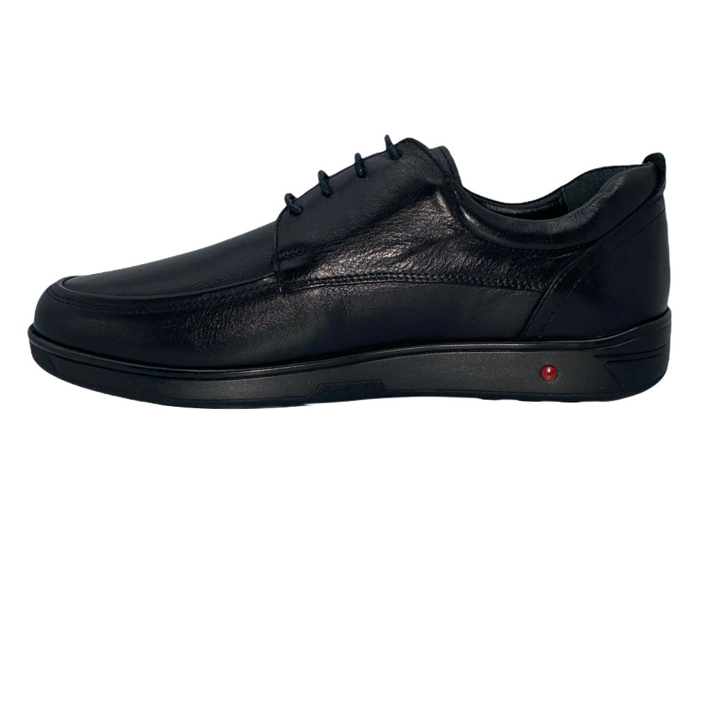 Vinci Leather The Atlanta Black Leather Casual Derby Shoe (10388)