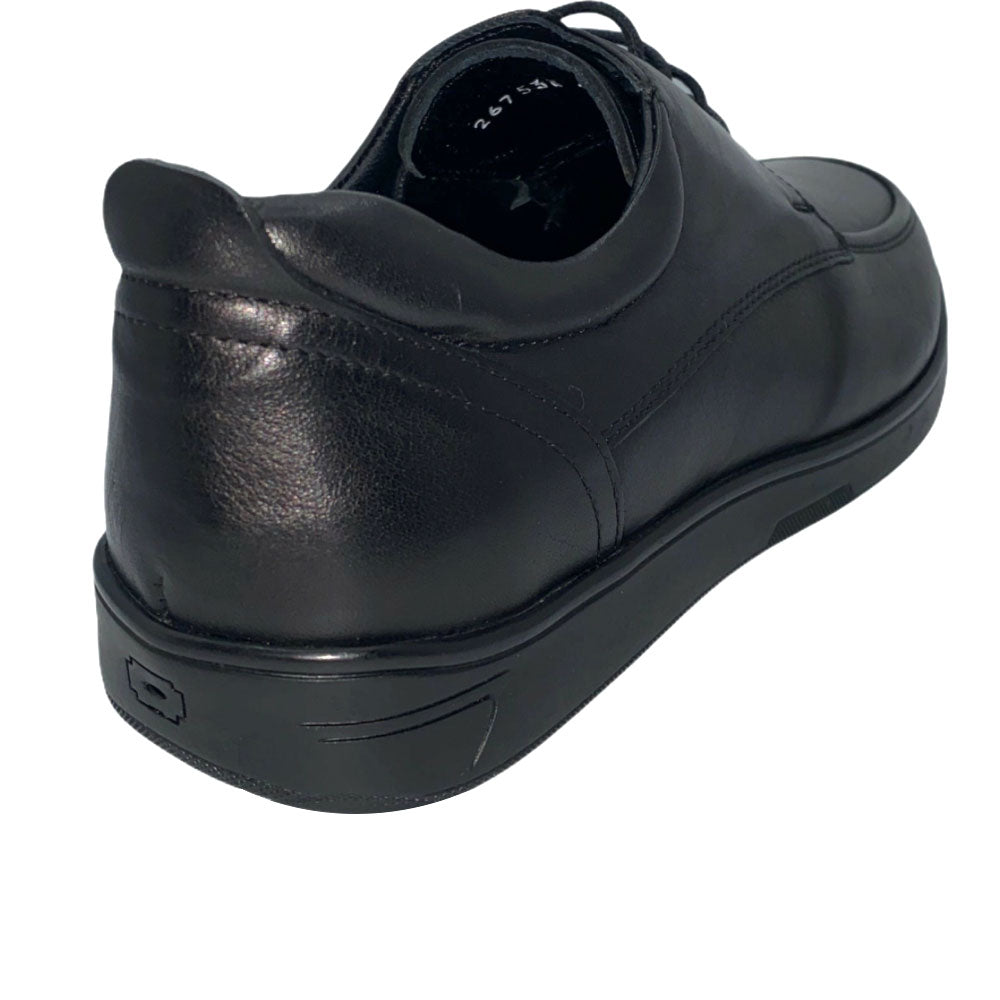 Vinci Leather The Atlanta Black Leather Casual Derby Shoe (10388)