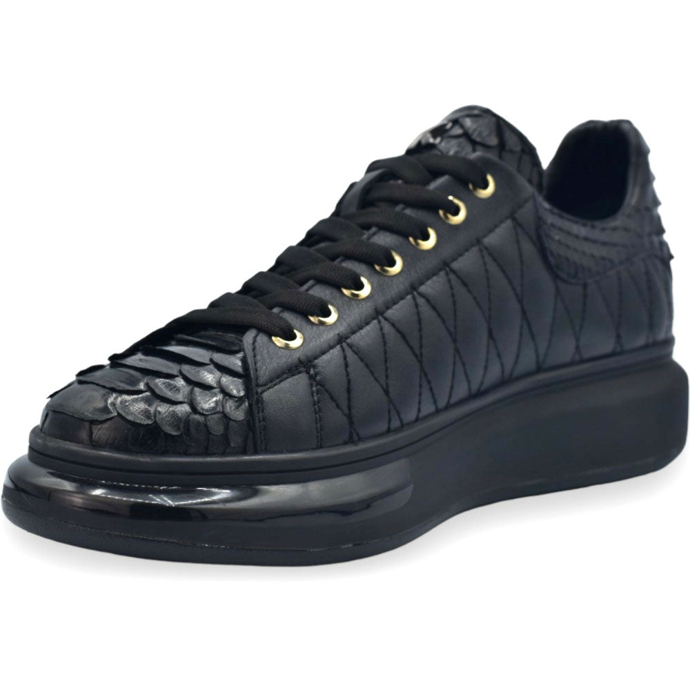 Vinci Leather The Adler Black Snk Leather Sneaker Limited Edition (17474 S-1)