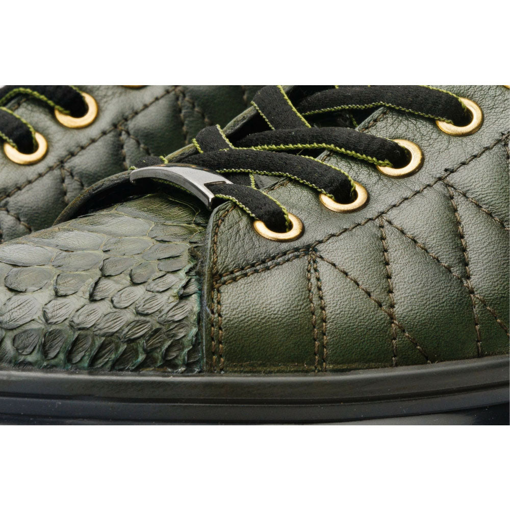Vinci Leather The Adler Green Snk Leather Sneaker Limited Edition (17474 Y-4)