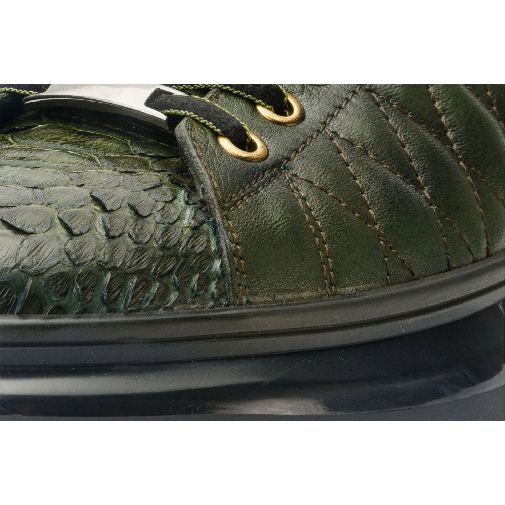 Vinci Leather The Adler Green Snk Leather Sneaker Limited Edition (17474 Y-4)