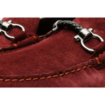 Vinci Leather The Bari Burgundy Suede Leather Bit Drive Loafer