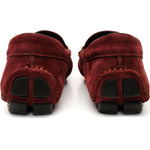 Vinci Leather The Bari Burgundy Suede Leather Bit Drive Loafer