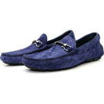 Vinci Leather The Bari Navy Suede Leather Bit Drive Loafer