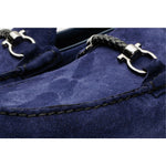 Vinci Leather The Bari Navy Suede Leather Bit Drive Loafer