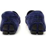 Vinci Leather The Bari Navy Suede Leather Bit Drive Loafer
