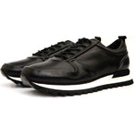 Vinci Leather The Barnett Black Leather Sneaker (11089 S-4)