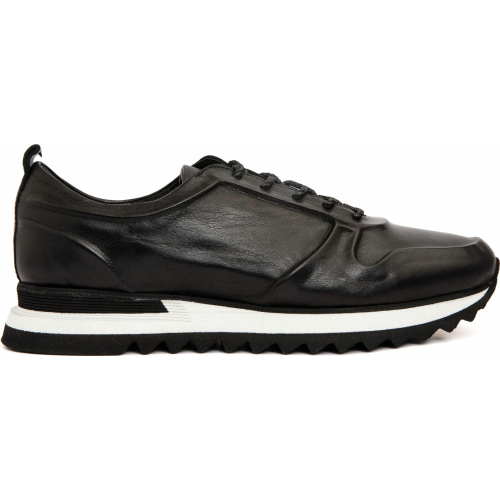 Vinci Leather The Barnett Black Leather Sneaker (11089 S-4)