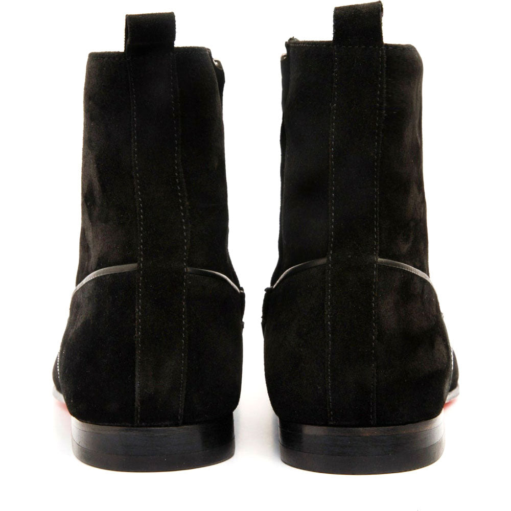 Vinci Leather The Baron Black Suede Bit Zip-up Dress Boot (9026 X)