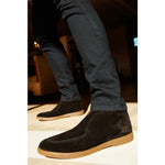 Vinci Leather The Belek Black Open Walk Suede Leather Boot (32607)
